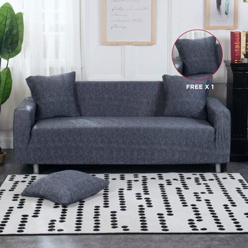 MERRYLIFE Sofa SlipCover Stretch Couch Cover Floral Printed Furniture Protector Slip-Cover for 3 Seat 4 Seat Loveseat Dark-Grey