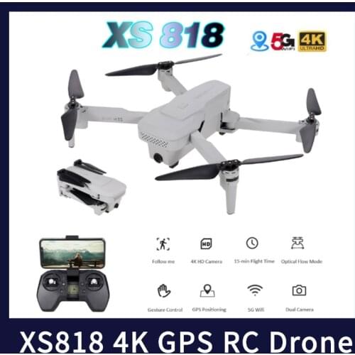 VISUO XS818 Mini Drone with 4K HD Dual Camera GPS Drones 5G WiFi FPV Foldable RC Quadcopter Professional Dron VS SG907 E520S