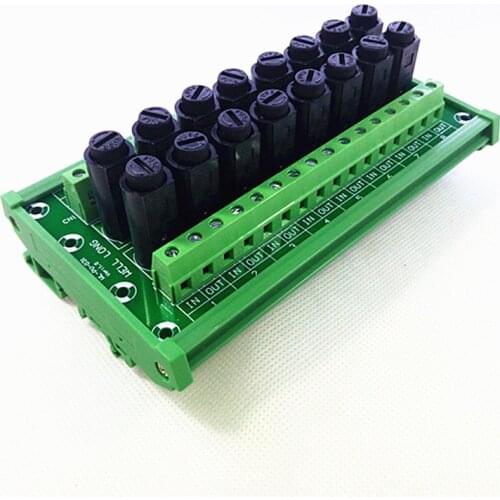 Fuse Module,DIN Rail Mount 16 Channel Fuse Power Distribution Module Board