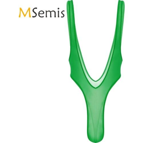 Mens Erotic Lingerie Bodysuit Sexy Bikini Underwear Mesh Conjoined Backless See-Through Jockstrap Sexy Nightwear Sleepwear