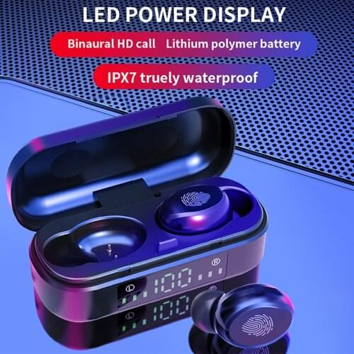 Camaroca TWS Wireless Earphones Bluetooth Earphone 5.0 9D Stereo Sports Waterproof Earbuds Headsets With Microphone Charging Box