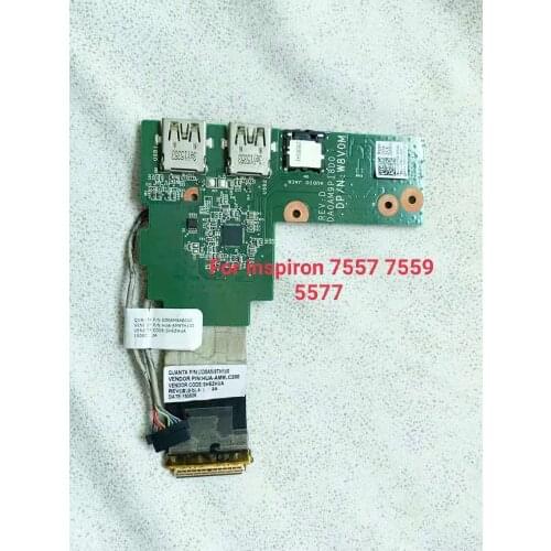 New Original FOR DELL 7557 7559 5577 USB Audio Jack Board WITH CABLE 04RHP0 DA0AM9PI8D0 CN-0W8V0M CN-0WC976 0JHPY2