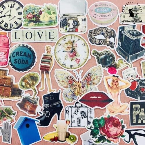 Panalisacraft 32pcs Junk journal Gorgeous vintage stickers paper for Scrapbooking Happy Planner/Card Making/ Journal Project