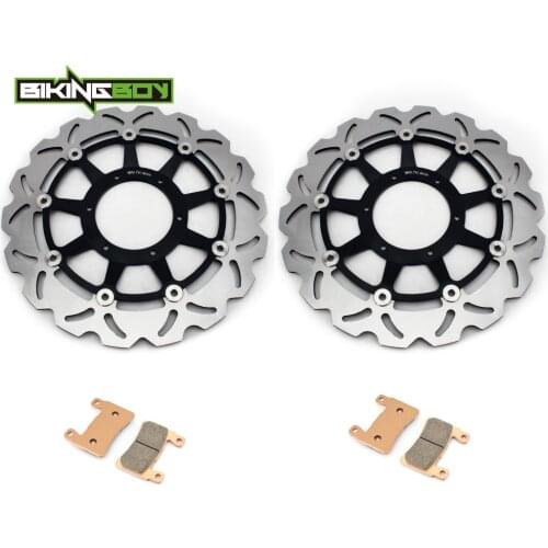 BIKINGBOY Front Brake Discs Disks Rotors + Pads For Honda VTR 1000 SP-1 00 01 SP-2 02 03 04 05 06 RC51 RVT 1000 R 2000-2006 Set