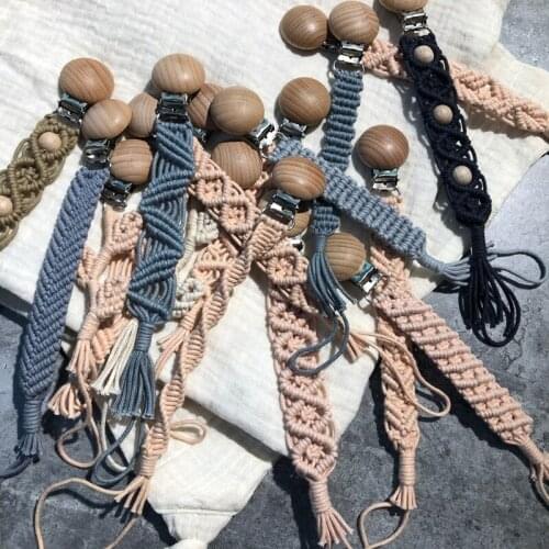 Crochet Pacifier Clip Chain Woven Cotton Rope BPA-free DIY Dummy Nipple Holder Soother Baby Teething Chewable Toys