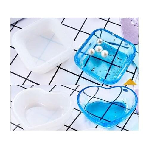 Heart Square Dish Silicone Mould For Jewelry Plant Mold Jewelry Making Tools Gift Dish Silicone Mold