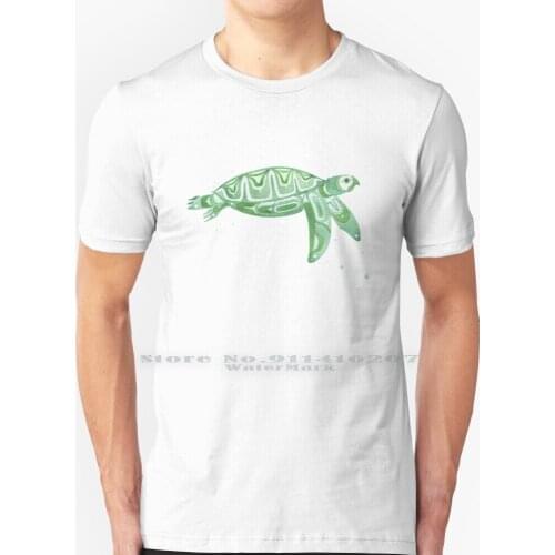 North By Northwest Sea Turtle T Shirt 100% Pure Cotton Sea Turtle Turtle Aquatic Animal Wild Native Art Watercolor Tribal Art