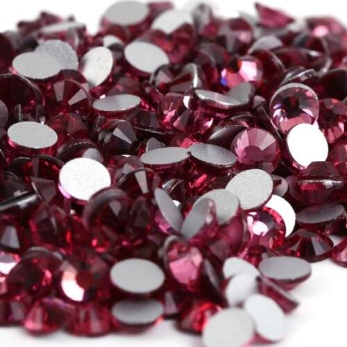 Rose Glass 3D Nail Art Rhinestones ss3 ss4 ss5 ss6 ss8 ss10 ss12 ss16 ss20 ss30 ss34 Crystal Nail Art Non HotFix Decorations