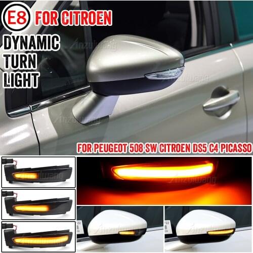 For Peugeot 508 SW LED Dynamic Turn Signal Light Mirror Blinker Indicator Flasher Lamp For Citroen DS5 C4 Grand Picasso II