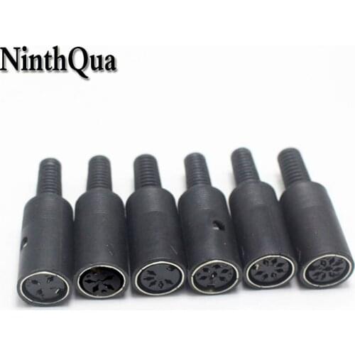 10PcS Black Male/Female DIN Plug Socket Connector 3/4/5/6/7/8 PIN Chassis Cable Mount