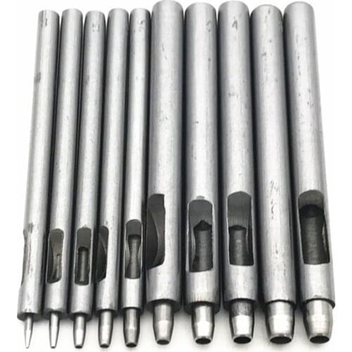 10pcs DIY Handmade Belt Punching Leather Hole Punch Hollow Drilling Tools Leather Handicraft Puncher Leather Hole Tool 0.5-5MM