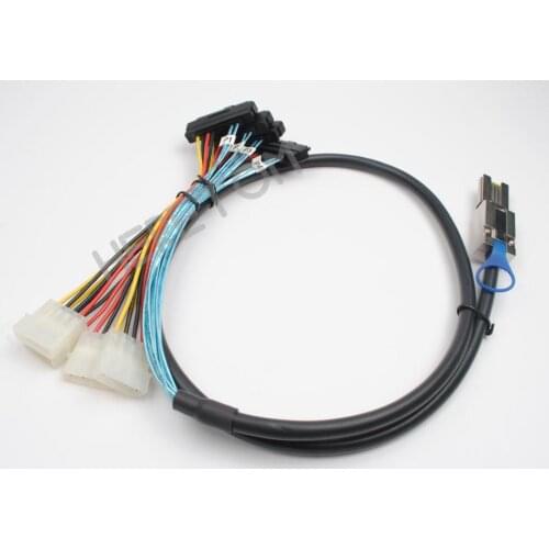 100CM Mini SAS Mini SAS26P SFF-8088 to 4 SFF 8482 SAS29P W/IDE power cable 3ft/1m