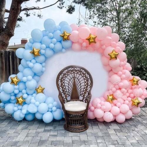 175pcs/lot Pastel Pink Blue Balloons Garland Arch Kit 10inch Gold Star Foil Balloon Wedding Birthday Party Decorations Baloon
