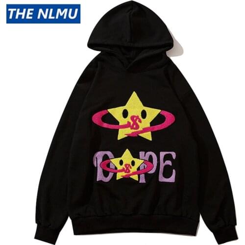 2021 Autumn Cartoon Embroidery Hoodies and Sweatshirts Men Hip Hop Loose Hoodie Streetwear Harajuku Casual Cotton Tops WE274