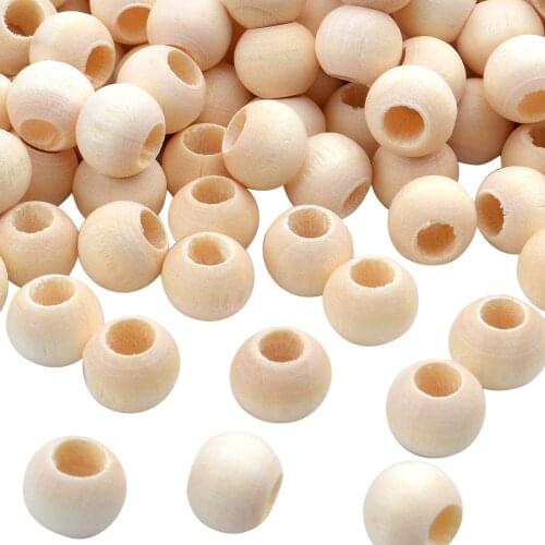 300 Pieces Small Wooden Beads,Natural Round Wood Loose Beads Wood Spacer 8 Diameter and 3mm Hole