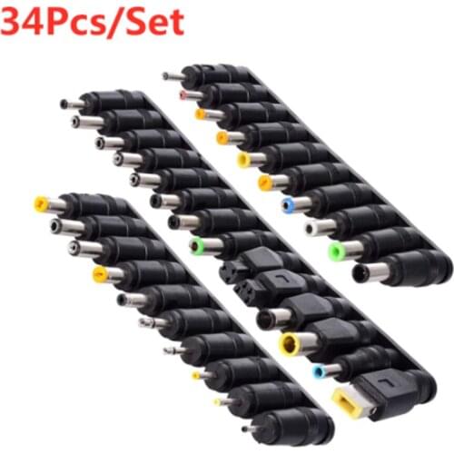 34PCS/8PCS Universal 5.5mmx2.1mm DC AC Power Adapter Tips Connector Kits for Lenovo Thinkpad Laptop Power Supply Plug Jack Sets