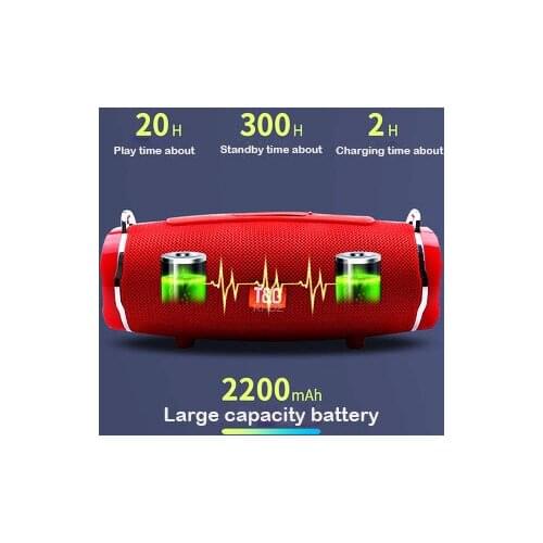 Wireless Bluetooth Speaker TWS Portable Boom Box Outdoor Bass Column Stereo Subwoffer Sound Box with Mic strap Support TF FM USB