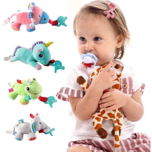 Large doll Baby Boy Girl Dummy Pacifier Chain Clip Plush Animal Toys Soother Nipples Holder (not include Pacifier)