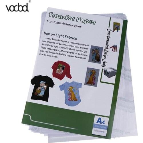 10pcs Laser Heat Transfer Paper (30*21.5 cm) PU Material Self Weeding Paper For T shirt Thermal Transfers Hollow Paper Printing