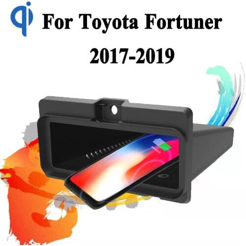 For Toyota Fortuner 2017-2019 15W Qi Fast Charging Car Vehicle Wireless Charger Pad Auto Android Phone Iphone Holder Smart Plate