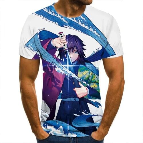 3D T-Shirt Demon Slayer Water Clothing Men Women Children Short Sleeve Cool Tees Fashion Casual Summer Boy Girl Kids Streetwear