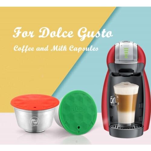 ICafilas Stainless Steel For Dolce Gusto Crema Coffee Filters Cup Reusable Refillable For Nescafe Dolci Gusto Coffee Capsule Pod