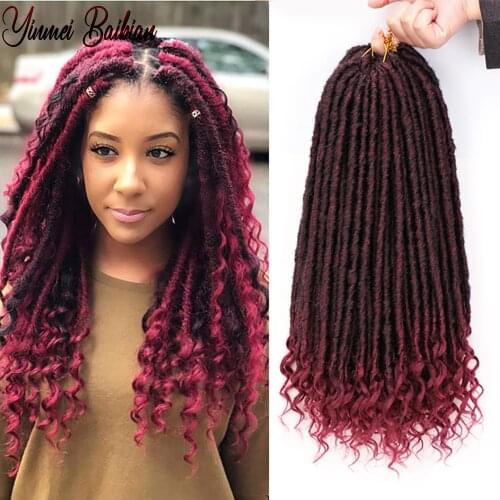 Yinmei Baibian 16 20 Inch Goddness Faux Locs Crochet Hair Soft End Natural Synthetic Braids Brown Extension For Women Locks