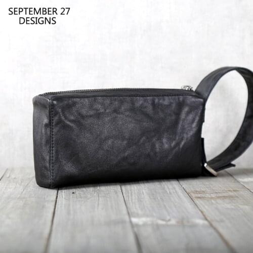 New Fashion Clutch Wallet Men Genuine Leather Luxury Handmade Male Casual Wrist Bag Simple Organizer Cigarette Card Phone Purses