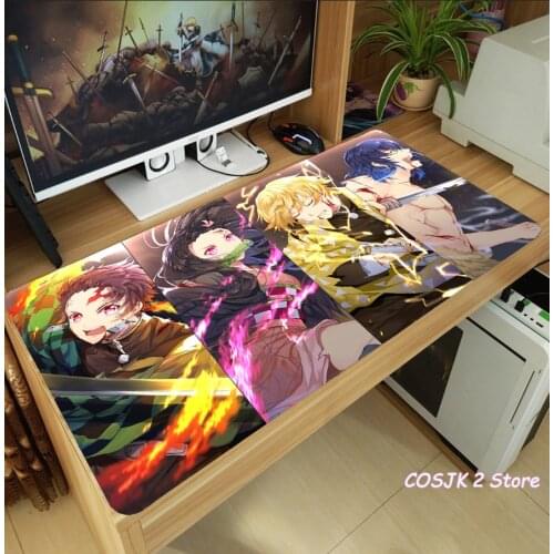 Anime Demon Slayer Kamado Tanjirou Kamado Nezuko Mouse Pad Thicken Laptop Gaming Mice Mat Desk Mat Anti-Slip Playmat Xmas Gifts