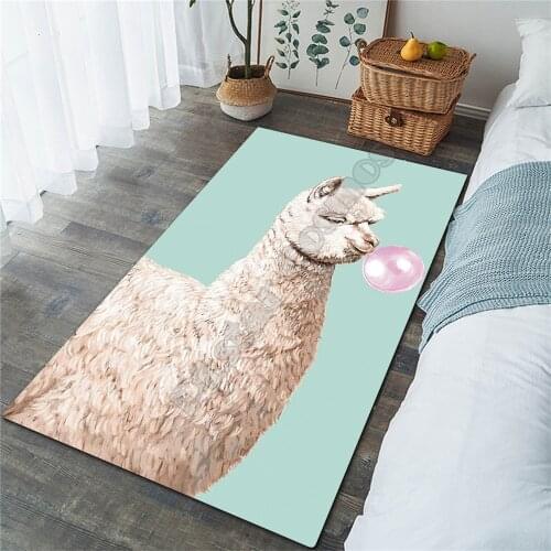 Alpaca Area Rug 3D All Over Printed Non-slip Mat Dining Room Living Room Soft Bedroom Carpet