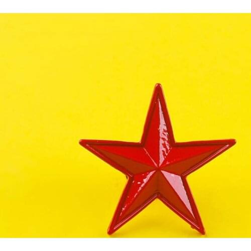 Red Three-Dimensional Five-Pointed Star Brooches Metal Accessories Gift Clothes Lapel Pin Badges Icons Metal Pins For Clothes