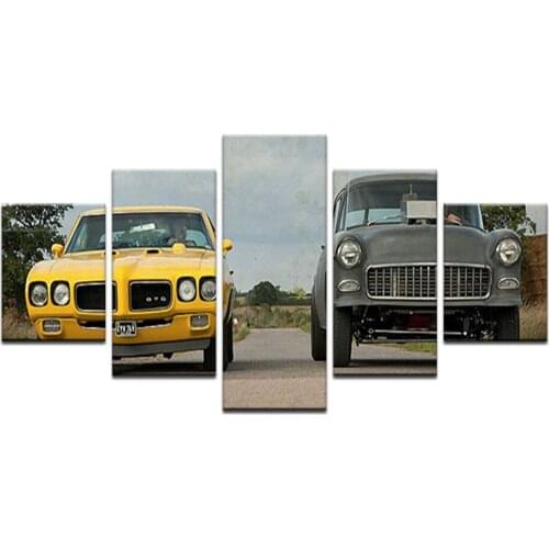 Modular Poster HD Printed Canvas Painting Frame For Living Room Wall Art 5 Pieces Hot Rod Vintage Car Pictures Home Decor