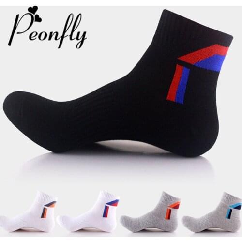 Peonfly Casual Fashion Cotton Men Colorful Stripe Funny Male Durable Sock Shallow Mouth Absorb Sweat Man Short Ankle Socks
