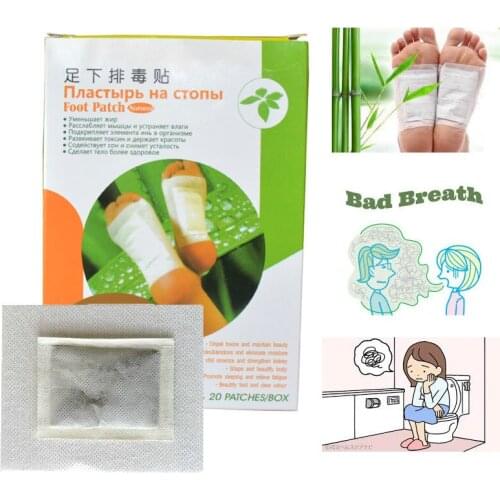 40pcs/2 packs Bamboo Feet Detox Plaster Relieving foot fatigue Patch strong kidney Promoting sleeping Chinese herbal plaster