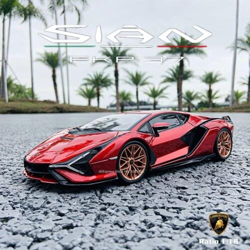 Bburago 1:18 Latest hot sale red Lamborghini Sian FKP37 Alloy Retro Car Model Classic Car Model Car Decoration Collection gift