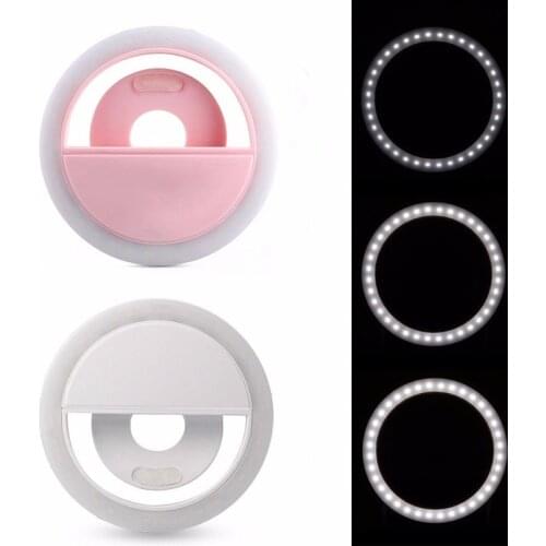 Profissional Selfie Beauty Lamp Mobile Phone Lens Portable Flash Ring Light LEDS Luminous Ring Clip For IPhone Samsung Xiaomi