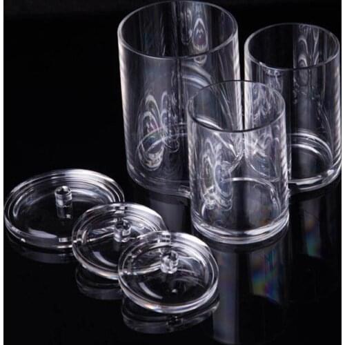 Clear Cotton Swab Storage Holder With Cover Acrylic Makeup Organizer Box Cosmetic Make Up Tool Lipstick Eyeliner Case Container