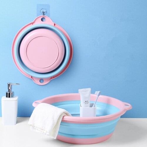Foldable Washbasin Collapsible Household Hanging Basin Portable Folding Tub for Travel Home Kitchen Bathroom