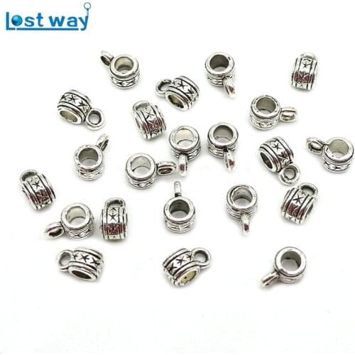 Mixed Different 50pcs Vintage Bead Charms Big Hole Beads European Pendant Fit Charm Bracelet DIY Pendants