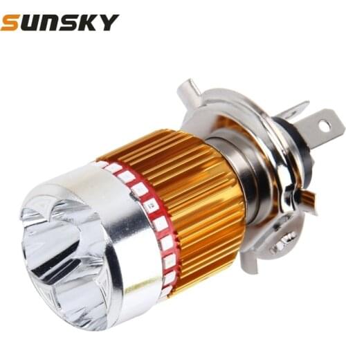 Motorcycle Headlight H4 9W 900 LM 6000K DC 12-30V Static + Strobe Light Motorcycle Lamp with 3 COB White and Red Pink Blue Lamps
