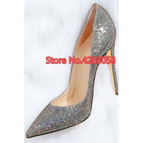 Free shipping fashion women Pumps Glitter Strass point toe high heels 12cm 10cm 8cm party shoes bride wedding shoes