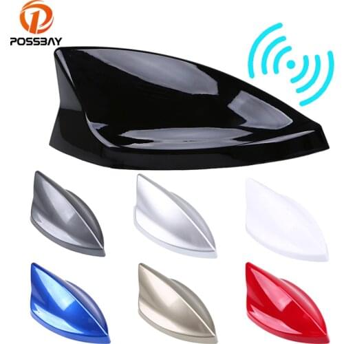 POSSBAY Car Shark Fin Antenna Radio Signal FM/AM Amplifier Roof Aerials Cover for Mini Cooper Citroen BMW VW Honda Toyota Audi