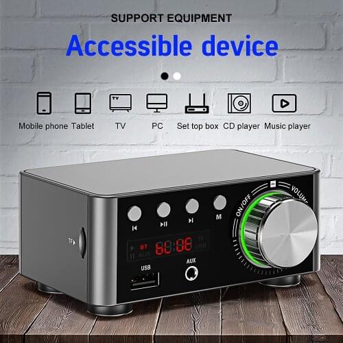 AIYIMA TPA3116 Bluetooth 5.0 HiFi Sound Amplifier 50Wx2 Stereo Digital Class D Power Home Amplifier Support AUX TF MP3 Player