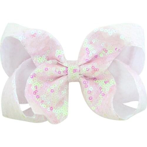 6" Sequin Rainbow Jo siwa Bow With Hair Clip For Girls Kids Handmade Boutique Knot Jumbo Hair Bow Hairgrips Hair Accessories