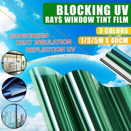 100/300/500x40cm Waterproof Window Film One Way Mirror Silver Insulation Sticker UV Rejection Privacy Window Tint Films Home Dec