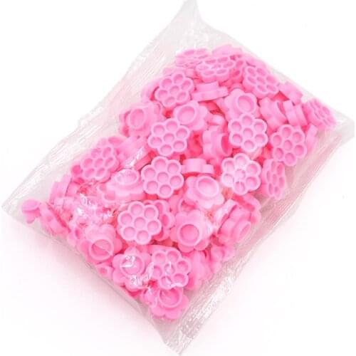 100 Pcs Grafting eyelash pink delay cup Eye Lashes Glue Holder Blossom delay cups Eyelash Extension women Makeup Tools