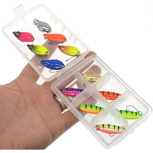 12pcs/box Saltwater and Freshwater Metal Fishing Spoon Lure Kit with Fishing Tackle Box