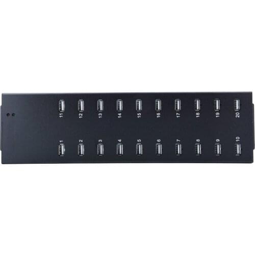 20 Port industrial usb hub With 12V 8A Charging Syncsing Port USB 2.0 Hub For Tablet / Cellphone - Black