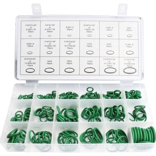 270PCS Seal Ring Mechanical Fluorine Rubber O-Ring Set Oil Seal Washers Green kit