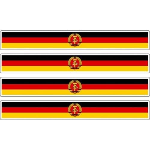 4pcs Patriotic Stickers Flag Stripes Vinyl KK PVC 13cm X 1.7cm Window Motorcycle Decoration Tuning Germany Rda Ddr Car Stickers